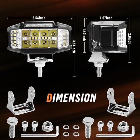 LED Light Pods, 40W LED Off Road Bumper Lights with Amber DRL, 3.5 Inch Waterproof LED Ditch Lights for ATV UTV SUV Truck Motorcycle Boat, 2 Packs in Saudi Arabia
