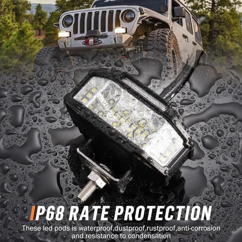 LED Light Pods, 40W LED Off Road Bumper Lights with Amber DRL, 3.5 Inch Waterproof LED Ditch Lights for ATV UTV SUV Truck Motorcycle Boat, 2 Packs in Saudi Arabia
