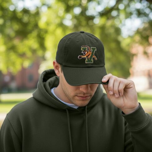 قبعة بيسبول جامعة صبار الصحراء من فيرمونت، قبعات UVM Catamounts ذات حواف مطرزة، قبعة قابلة للتعديل بحزام من القماش للكبار (النمط A) أخضر in Saudi Arabia