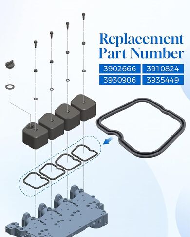 3902666 Valve Cover Gasket Set Fit for Dodge Ram Cummins 6BT 12V 5.9L Engine 1989-1998, # 3910824 3930906 3935449 in Saudi Arabia