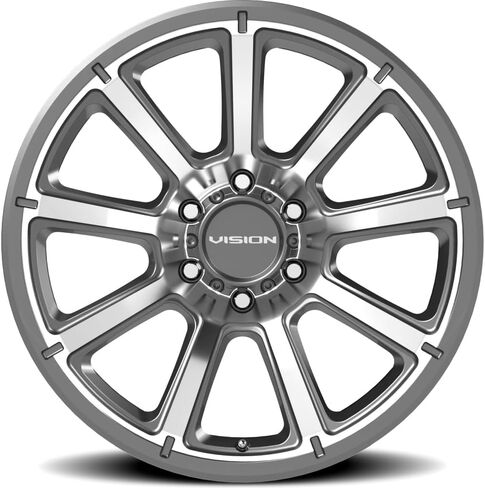 Vision 353 TURBINE Custom Wheel - 18x9, 18 Offset, 6x139.7 Bolt Pattern, 106.2mm Hub - Gunmetal with Machined Face Rim in Saudi Arabia