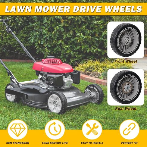 4 Pcs 8" Lawn Mower Wheels Compatible with Honda HRR216 HRS216 HRT216 Lawn Mower 2 Rear Wheels Replace for 42710-VE2-M02ZE and 2 Front Wheels Replace for 44710-VL0-L02ZB in Kuwait
