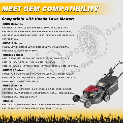 4 Pcs 8" Lawn Mower Wheels Compatible with Honda HRR216 HRS216 HRT216 Lawn Mower 2 Rear Wheels Replace for 42710-VE2-M02ZE and 2 Front Wheels Replace for 44710-VL0-L02ZB in Kuwait