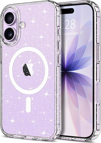 Hython Case for iPhone 16 Pro Max Case Glitter, Clear Glitter Sparkly Shiny Bling Sparkle Cute Cover, Anti-Scratch Soft TPU Slim Fit Shockproof Protective Phone Cases for Women Girls, Clear Glitter in Kuwait