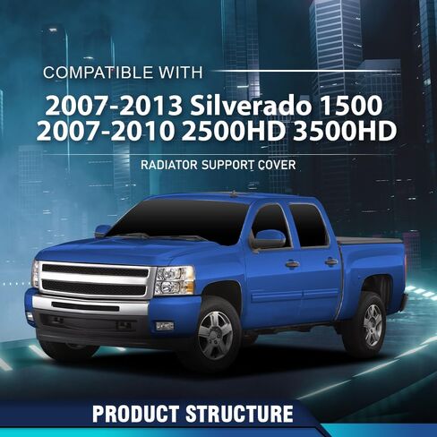 حافظة دعم الرادياتير PIT66 متوافقة مع Chevy Silverado 1500 2007-2013 Fit Silverado 2500HD 3500HD 2007-2010 GM1224112، 22737376 in Saudi Arabia