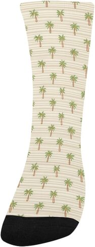 OTVEE Coastal Palm Tree Pattern Hiking Socks for Kids Boys Girls, 1 Pairs Breathable Soft Cozy Crew Boot Socks for Athletic Sport Basketball Daily Wear in Kuwait