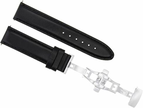 حزام ساعة Ewatchparts من الجلد الناعم مقاس 22 ملم متوافق مع بوم مرسييه كلاسيما 8692، 8733 أسود in Saudi Arabia