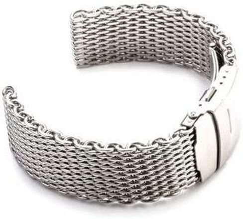 20mm الفولاذ المقاوم للصدأ القرش شبكة سوار ميلانو حزام الساعة in Kuwait