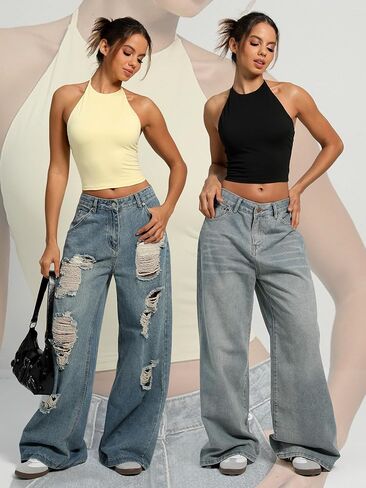Navneet Women Y2K High Neck Tie Backless Halter Crop Top Open Back Sleeveless Going Out Tank Top in Saudi Arabia