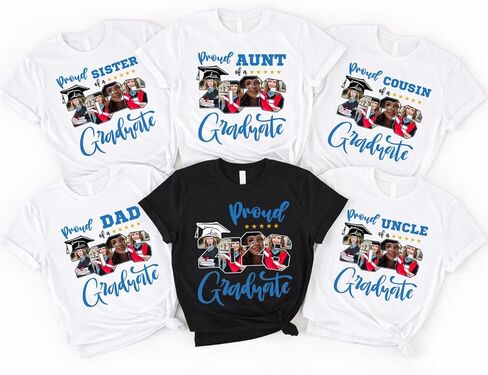 Custom Picture Graduation Tshirt, Class of 2026 Family Graduation Shirt, Proud 2026 Graduate Shirt, Funny Senior Shirts in Saudi Arabia