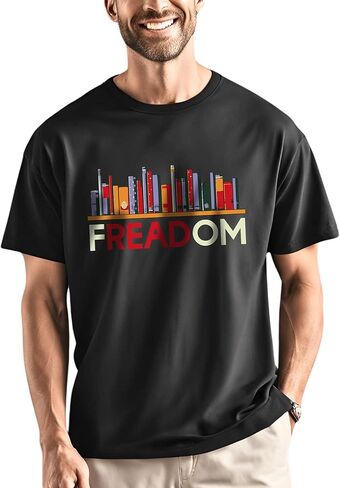 تي شيرت Anti Ban Books Freedom من القطن الناعم للكتب المحظورة للرجال والنساء in Kuwait