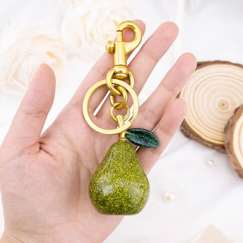 igvean حقيبة الكمثرى سحر سلاسل المفاتيح الخضراء الكمثرى الملحقات هدايا للنساء عيد ميلاد عيد الميلاد هدايا عيد الحب لها لطيف الفاكهة كيرينغ الحاضر in Kuwait