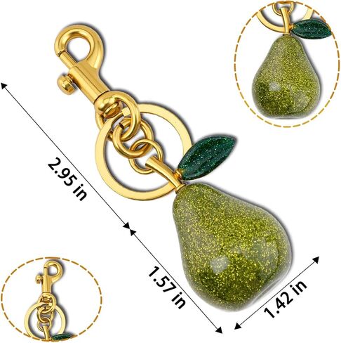 igvean حقيبة الكمثرى سحر سلاسل المفاتيح الخضراء الكمثرى الملحقات هدايا للنساء عيد ميلاد عيد الميلاد هدايا عيد الحب لها لطيف الفاكهة كيرينغ الحاضر in Kuwait