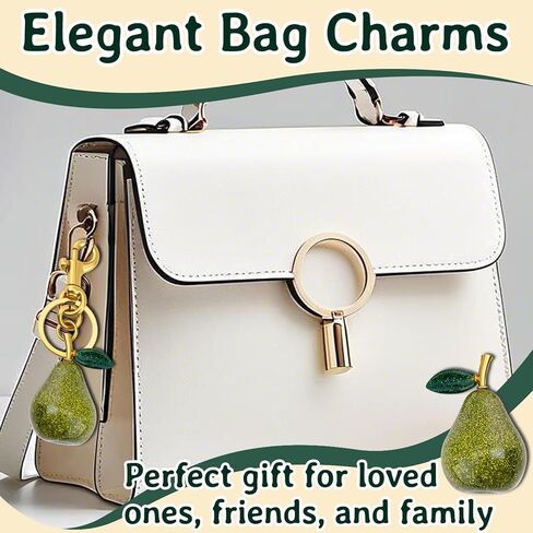igvean حقيبة الكمثرى سحر سلاسل المفاتيح الخضراء الكمثرى الملحقات هدايا للنساء عيد ميلاد عيد الميلاد هدايا عيد الحب لها لطيف الفاكهة كيرينغ الحاضر in Kuwait