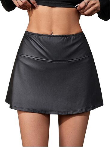 Women's High Waisted Skorts Shorts Split A Line Flared Mini Skirt with Built in Shorts in Saudi Arabia