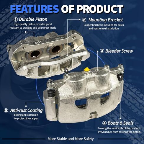 مجموعة فرجار الفرامل Maxfavor 18B5405 متوافقة مع 2012-2020 Ford F-150 2015-2020 Ford Lobo 3.5L 5.0L 2011-2013 Lobo 6.2L مجموعة فرجار الفرامل القرصية مع دعامة أمامية يسار جانب السائق in Saudi Arabia