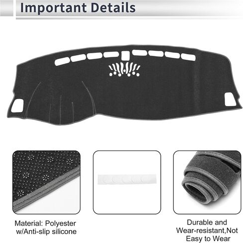 Center Console Dash Cover for KIA Sportage 2017-2022 Non-Slip Dashboard Carpet Mat Polyester Silicone in Saudi Arabia