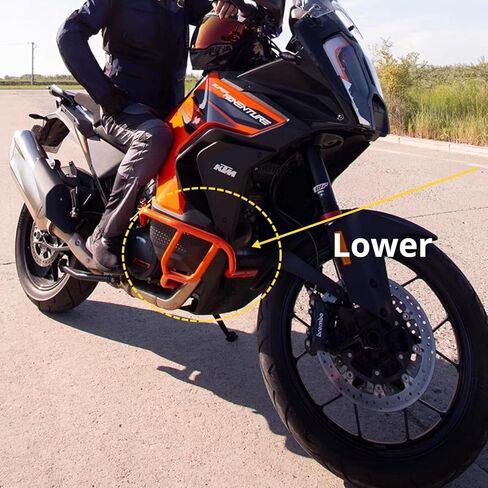 شريط الطريق السريع البرتقالي السفلي لـ KTM 1290 Super Adventure S/R 2021-2023 واقي المحرك برتقالي in Kuwait