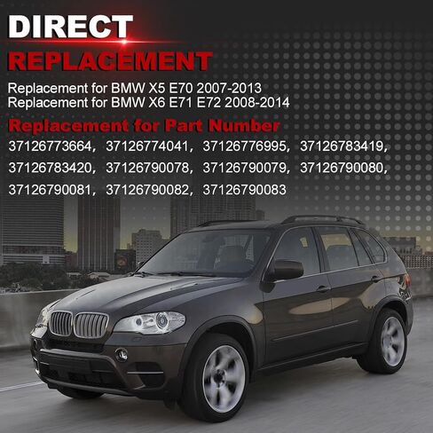 استبدال ممتص أكياس تعليق الهواء الزنبركي لسيارات BMW X5 E70 2007 2008 2009 2010 2011 2012 2013، X6 E71 E72 2008-2014، استبدال 37126790080 37126790078، زوج يسار ويمين in Saudi Arabia