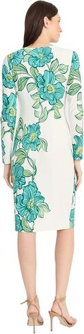 Maggy London Women's Long Sleeve Printed Sheath, Tropadelic Floral-Softwhite/Jade Green in Saudi Arabia
