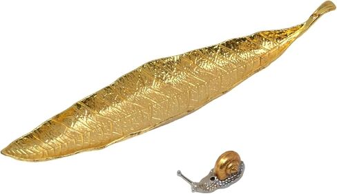 Creative Incense Holder Set Gold Leaf Incense Burner Snail Incense Burner Sage Holder Ash Catcher Incense Sticks Holder for Meditation, Yoga Room Office Home Supplies in Saudi Arabia
