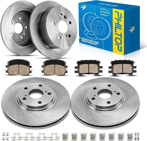 PHILTOP Front & Rear Brake Kit For 2007-2016 Honda CR-V, 2010-2012 Acura RDX, Brake Rotors Ceramic Brakes Pads Replacement : 11.99" inch Rear, 11.65" inch Front Rotor in Kuwait