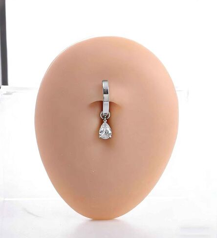 TIANCI FBYJS G23 Titanium Dangle Belly Button Rings for Women 14G Belly Ring Clicker Dangling Piercing Jewelry Curved Reverse with Flower Butterfly CZ Hypoallergenic Navel Piercing in Saudi Arabia