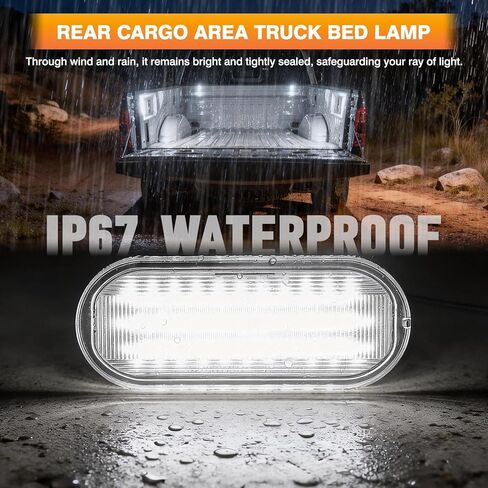 مصابيح سرير شاحنة LED متوافقة مع 2015-2025 Ford F150، F250 F350 F450 Super Duty، 2022-2025 F150 Lightning Maverick، مجموعة مصابيح سرير البضائع البيضاء فائقة السطوع 6000K، OEM FL3Z13A756A، قطعتان in Kuwait