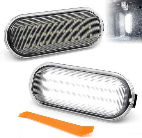 مصابيح سرير شاحنة LED متوافقة مع 2015-2025 Ford F150، F250 F350 F450 Super Duty، 2022-2025 F150 Lightning Maverick، مجموعة مصابيح سرير البضائع البيضاء فائقة السطوع 6000K، OEM FL3Z13A756A، قطعتان in Kuwait