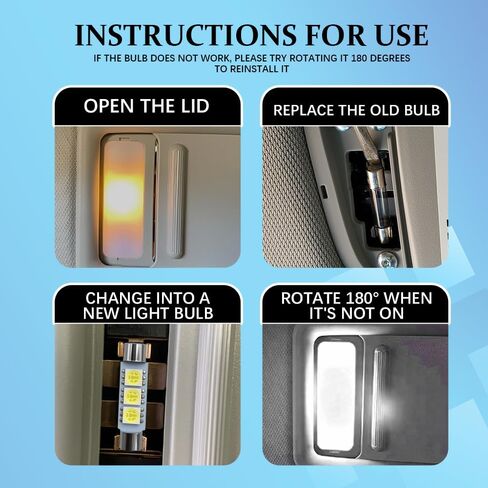 10PCS Car T6 Vanity Mirror Sun Visor LED Light, Cars Vanity Bulbs, 5050 3SMD 12V Super Bright Waterproof Vehicle Reading Light Bulb, 28mm Plug and Play Interior Lighting Kit (White) in Saudi Arabia