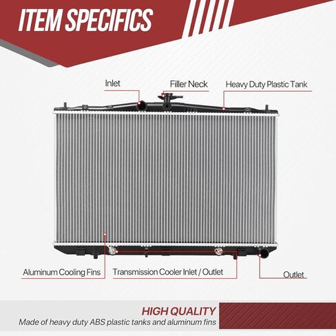 13117 Radiator Compatible with 2010-2015 Lexus RX350 RX450H 2011-2016 Toyota Sienna Factory Style Replacement Aluminum Core Cooling Radiator CU13117 060410P211 160410P220 160410P221 160410P270 in Saudi Arabia