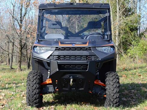 زجاج أمامي كامل SuperATV لعام 2020+ Polaris Ranger 1000 / Crew | 2015-2018 رينجر 1000 ديزل / طاقم | 1/4 بوصة من البولي كربونات القياسي الشفاف | ختم لمبة مثبت مسبقًا | صنع في الولايات المتحدة الأمريكية in Kuwait