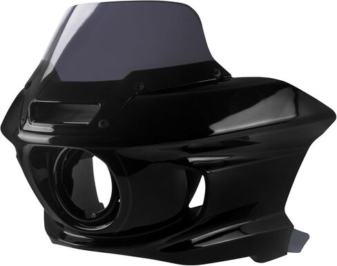 HDBUBALUS Front Headlight Fairing with Black 7" Windshield Fit For Harley Dyna Street Bob Fat Bob FXDF FLD FLD FXDC 2006-2017 in Saudi Arabia