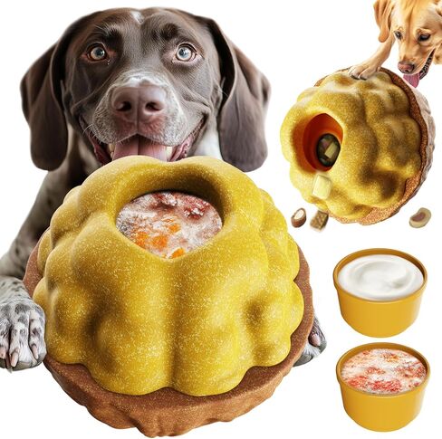 لعبة KADTC 3 في 1 المتينة للكلاب، الولايات المتحدة الأمريكية. العلامة التجارية والتصميم، كرة علاجية طويلة الأمد وقابلة للتعبئة ذات سعة كبيرة، كوب لعق التجميد واللعب وموزع طعام، لعبة مضغ غير قابلة للتدمير للكلاب للقضاء على الملل in Kuwait