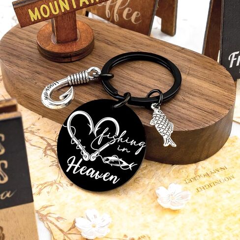Fishing in Heaven Cremation Urn Keychain Fish Memory Key Chain Accessories Fishing Gag Gifts for Men Memorial Fish Urn Memorial Keychain Sympathy Gifts for Loss of Loved One Bereavement Gift in Saudi Arabia