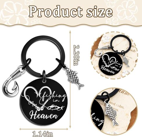 Fishing in Heaven Cremation Urn Keychain Fish Memory Key Chain Accessories Fishing Gag Gifts for Men Memorial Fish Urn Memorial Keychain Sympathy Gifts for Loss of Loved One Bereavement Gift in Saudi Arabia