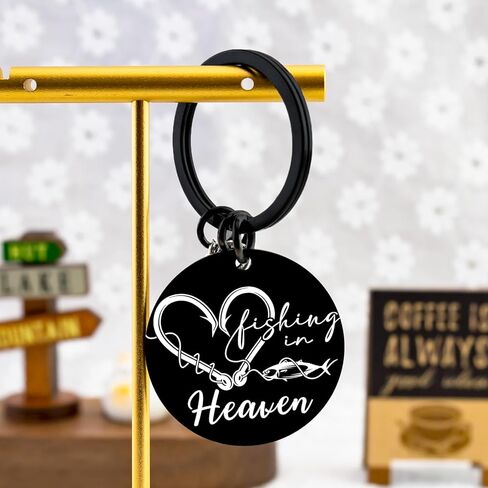 Fishing in Heaven Cremation Urn Keychain Fish Memory Key Chain Accessories Fishing Gag Gifts for Men Memorial Fish Urn Memorial Keychain Sympathy Gifts for Loss of Loved One Bereavement Gift in Saudi Arabia