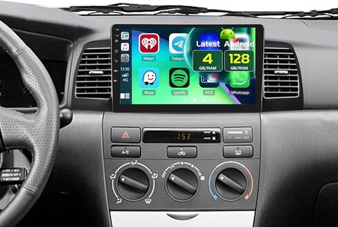 Fuluku【4+64GB Android 13】 for Toyota Corolla EX 2005-2012 Car Stereo 8 Core, 9'' Touchscreen Carplay Radio with Wireless Carplay Android Auto GPS WiFi, Bluetooth SWC Mic Backup Camera Mirror Link in Kuwait