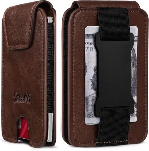 Zitahli Slim Wallet for Men with Magnetic Closure & Cash Strap - Minimalist Front Pocket Card Holder Holds 8-10 Cards & 10-15 Bills, RFID Blocking in Saudi Arabia