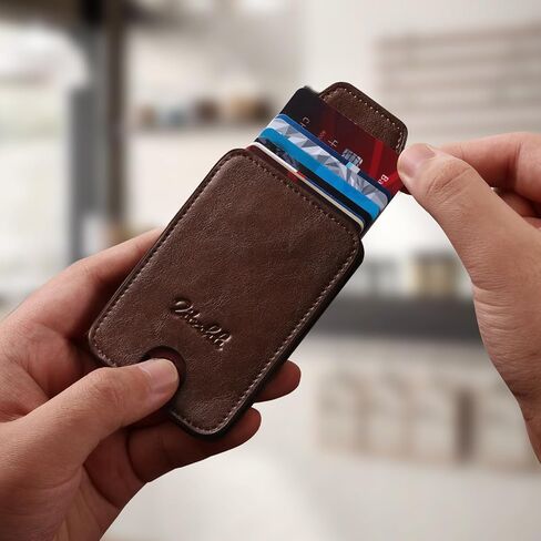 Zitahli Slim Wallet for Men with Magnetic Closure & Cash Strap - Minimalist Front Pocket Card Holder Holds 8-10 Cards & 10-15 Bills, RFID Blocking in Saudi Arabia