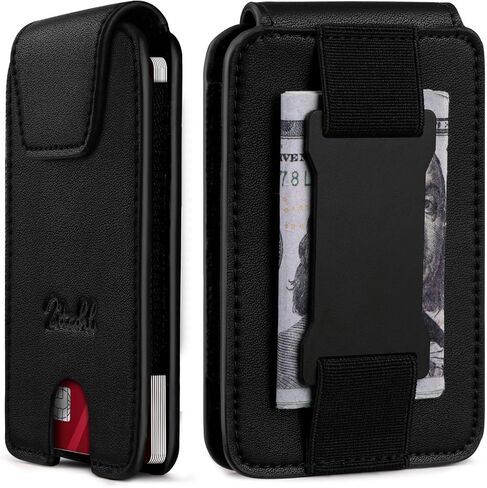Zitahli Slim Wallet for Men with Magnetic Closure & Cash Strap - Minimalist Front Pocket Card Holder Holds 8-10 Cards & 10-15 Bills, RFID Blocking in Saudi Arabia
