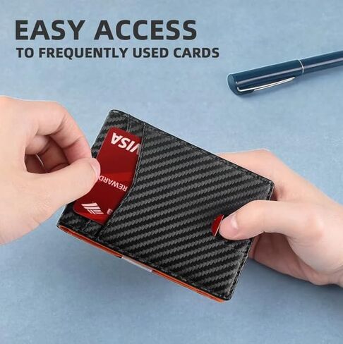 محفظة حماية RFID رفيعة للغاية للرجال، جودة ممتازة، أسود in Kuwait