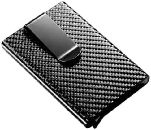 Slim Carbon Printed Wallet For Men, Holds 8 Cards Plus Cash Mens Wallet Aluminum Rfid Blocking Sleeves Minimalist Design Gift For Men Men's Wallets Money Clip Card Holder in Saudi Arabia