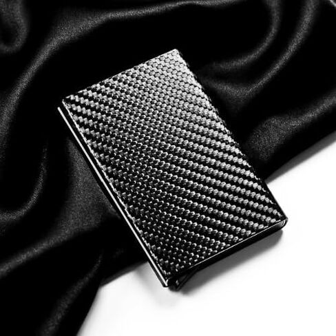 Slim Carbon Printed Wallet For Men, Holds 8 Cards Plus Cash Mens Wallet Aluminum Rfid Blocking Sleeves Minimalist Design Gift For Men Men's Wallets Money Clip Card Holder in Saudi Arabia