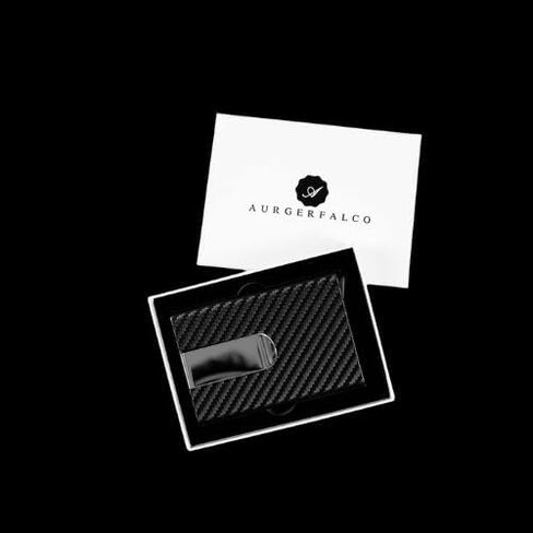 Slim Carbon Printed Wallet For Men, Holds 8 Cards Plus Cash Mens Wallet Aluminum Rfid Blocking Sleeves Minimalist Design Gift For Men Men's Wallets Money Clip Card Holder in Saudi Arabia