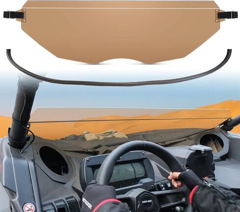 UTV Front Half Clear Windshield Scratch Resistant Hard Compatible with Can Am Maverick X3 XRS XDS Turbo R Max 2017-2023 Accessories,Coat Poly Vented Mid Windshield in Saudi Arabia