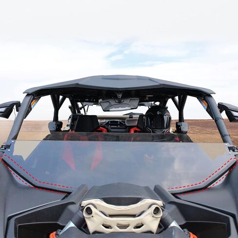 UTV Front Half Clear Windshield Scratch Resistant Hard Compatible with Can Am Maverick X3 XRS XDS Turbo R Max 2017-2023 Accessories,Coat Poly Vented Mid Windshield in Saudi Arabia