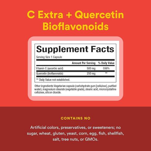 Natural Factors C Extra + Quercetin, 60 Easy Swallow Capsules in Kuwait
