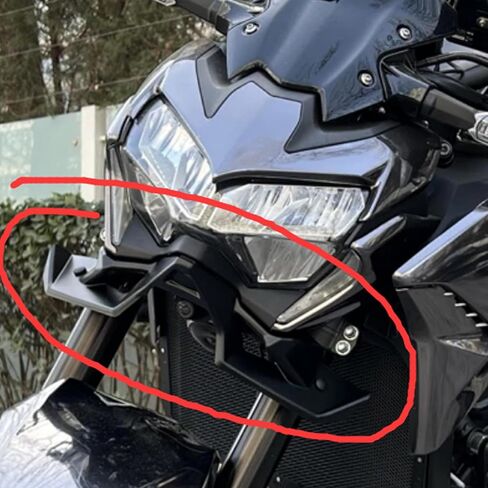 مجموعة جناح سبويلر أمامي للدراجة النارية Z 900 طقم جناح هوائي ديناميكي لدراجة كاواساكي Z900 2021-2024 (أسود) in Kuwait