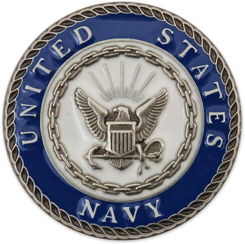 Indiana Metal Craft US NAVY CREST 0.75 Inches Die Struck Nickel Silver Lapel Pin with Enamel Made in USA in Saudi Arabia